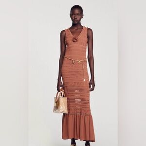 Sandro Crochet Midi Dress